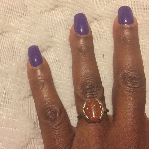 Adorable Glittering brown gold Stone silver Ring - Picture 6 of 8